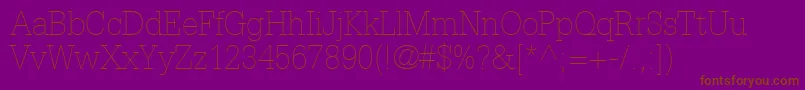 InstallationLightSsiThin Font – Brown Fonts on Purple Background