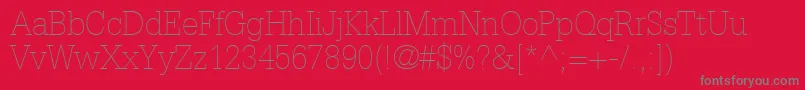 Шрифт InstallationLightSsiThin – серые шрифты на красном фоне