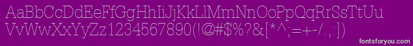 InstallationLightSsiThin Font – Green Fonts on Purple Background