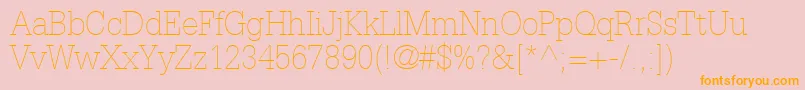 InstallationLightSsiThin Font – Orange Fonts on Pink Background
