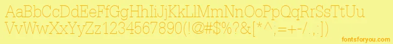InstallationLightSsiThin Font – Orange Fonts on Yellow Background