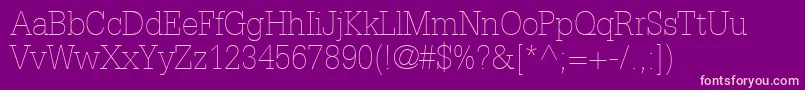InstallationLightSsiThin Font – Pink Fonts on Purple Background