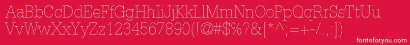 Шрифт InstallationLightSsiThin – розовые шрифты на красном фоне