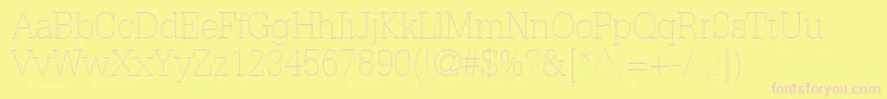 InstallationLightSsiThin Font – Pink Fonts on Yellow Background