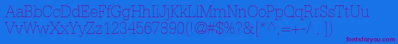 Шрифт InstallationLightSsiThin – фиолетовые шрифты на синем фоне