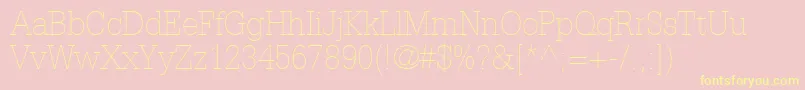 InstallationLightSsiThin-fontti – keltaiset fontit vaaleanpunaisella taustalla