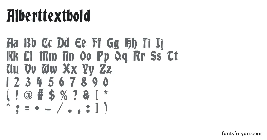 A fonte Alberttextbold (104311) – alfabeto, números, caracteres especiais