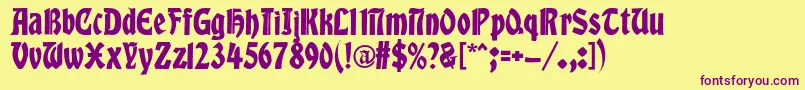 Alberttextbold Font – Purple Fonts on Yellow Background