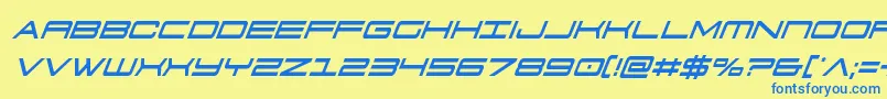 911porschav3condital Font – Blue Fonts on Yellow Background