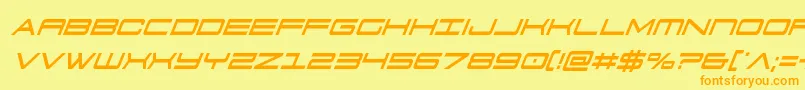 911porschav3condital Font – Orange Fonts on Yellow Background