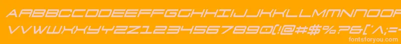 911porschav3condital Font – Pink Fonts on Orange Background