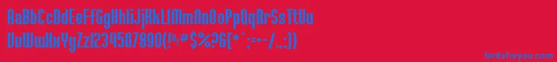 SfWillamette Font – Blue Fonts on Red Background