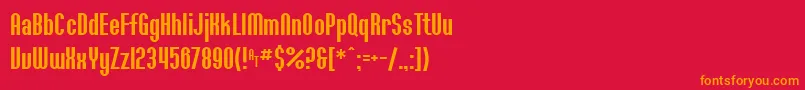 SfWillamette Font – Orange Fonts on Red Background