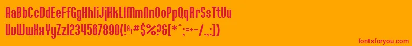 フォントSfWillamette – オレンジの背景に赤い文字