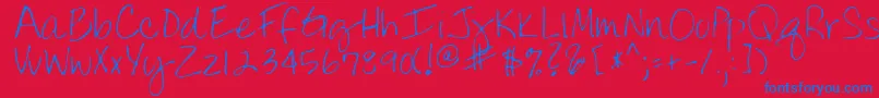 LindyRegular Font – Blue Fonts on Red Background
