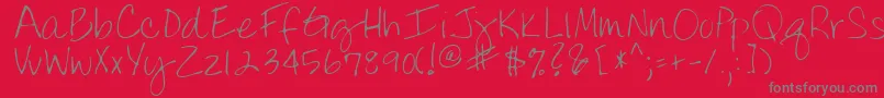 LindyRegular Font – Gray Fonts on Red Background