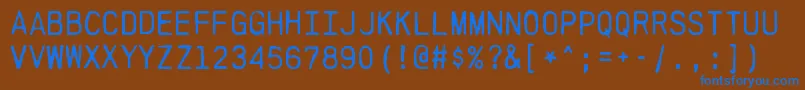 PrintfRegular Font – Blue Fonts on Brown Background