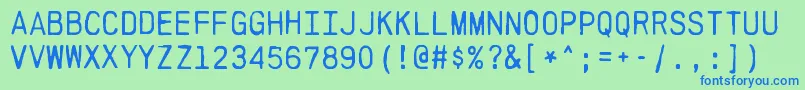 PrintfRegular Font – Blue Fonts on Green Background