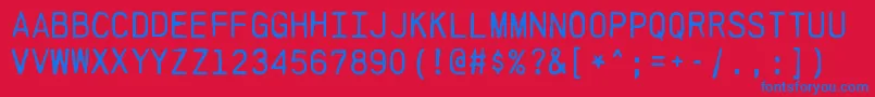 PrintfRegular Font – Blue Fonts on Red Background
