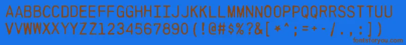 PrintfRegular Font – Brown Fonts on Blue Background