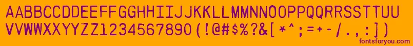 PrintfRegular Font – Purple Fonts on Orange Background