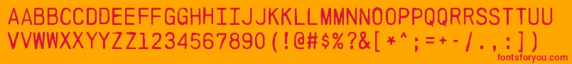 PrintfRegular Font – Red Fonts on Orange Background