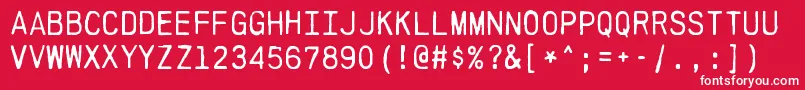フォントPrintfRegular – 赤い背景に白い文字