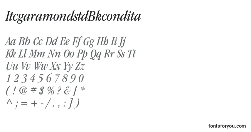 ItcgaramondstdBkconditaフォント–アルファベット、数字、特殊文字