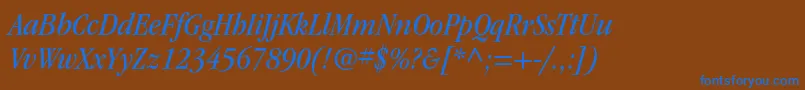 ItcgaramondstdBkcondita Font – Blue Fonts on Brown Background