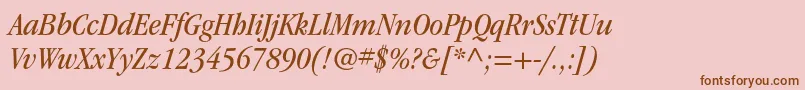 ItcgaramondstdBkcondita Font – Brown Fonts on Pink Background