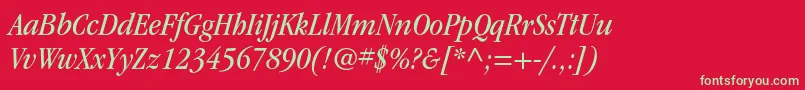 ItcgaramondstdBkcondita Font – Green Fonts on Red Background