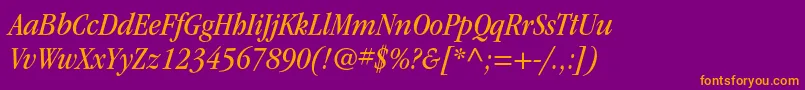 ItcgaramondstdBkcondita Font – Orange Fonts on Purple Background