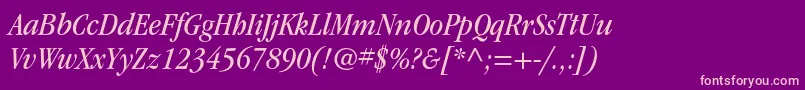 ItcgaramondstdBkcondita Font – Pink Fonts on Purple Background