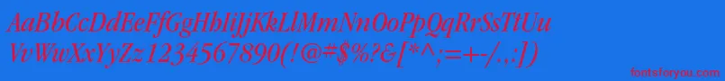 ItcgaramondstdBkcondita Font – Red Fonts on Blue Background