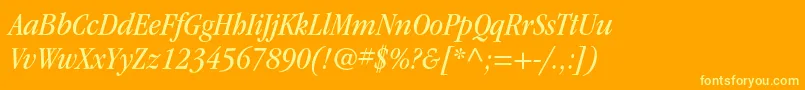 Шрифт ItcgaramondstdBkcondita – жёлтые шрифты на оранжевом фоне