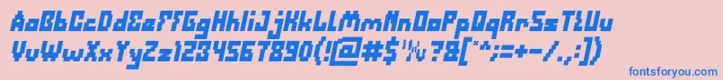 DefragmentedBoldItalic Font – Blue Fonts on Pink Background