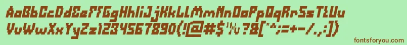 DefragmentedBoldItalic Font – Brown Fonts on Green Background