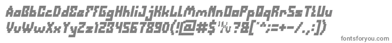 フォントDefragmentedBoldItalic – 白い背景に灰色の文字