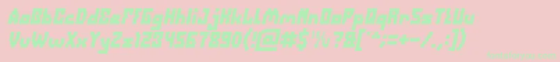 DefragmentedBoldItalic Font – Green Fonts on Pink Background