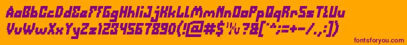 DefragmentedBoldItalic Font – Purple Fonts on Orange Background