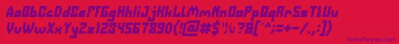 DefragmentedBoldItalic Font – Purple Fonts on Red Background