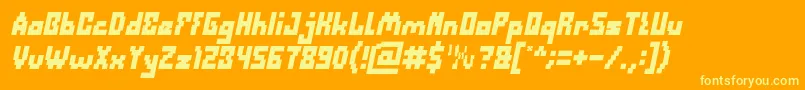 DefragmentedBoldItalic Font – Yellow Fonts on Orange Background