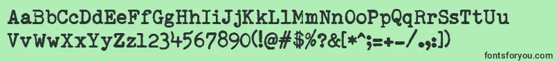 RemingtonedType Font – Black Fonts on Green Background