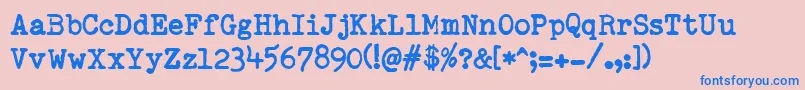 RemingtonedType Font – Blue Fonts on Pink Background