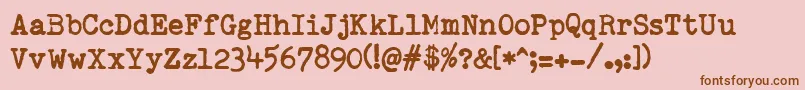RemingtonedType Font – Brown Fonts on Pink Background