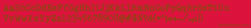 RemingtonedType Font – Brown Fonts on Red Background