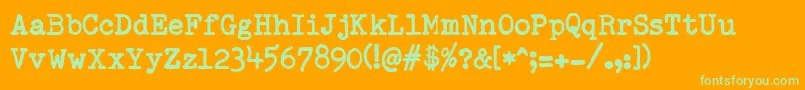 RemingtonedType Font – Green Fonts on Orange Background
