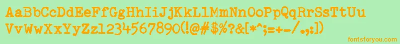 RemingtonedType Font – Orange Fonts on Green Background