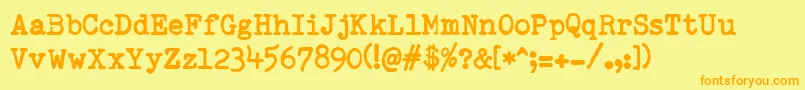 RemingtonedType Font – Orange Fonts on Yellow Background