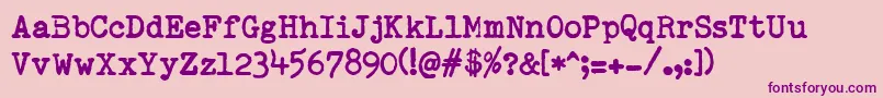 RemingtonedType Font – Purple Fonts on Pink Background